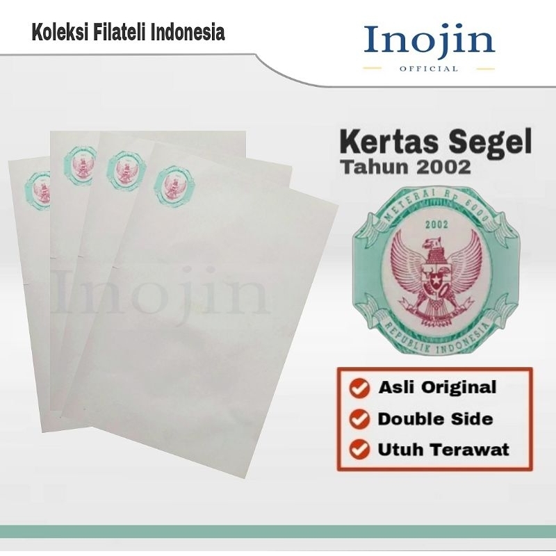 

SLM7 Kertas Segel Tahun 2002 Double Side Asli Orinal