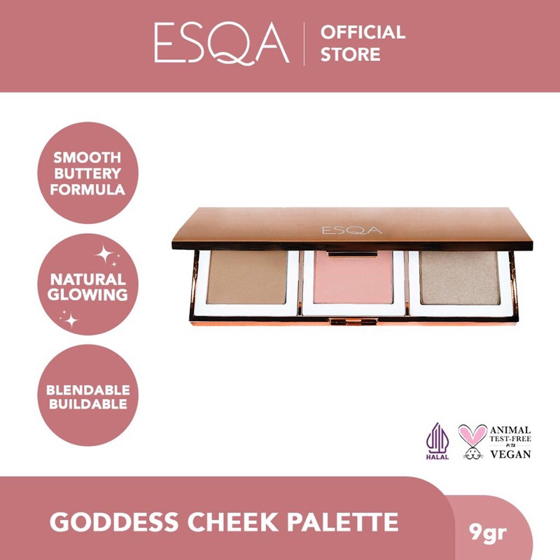 ESQA Trio Goddess Cheek Palette