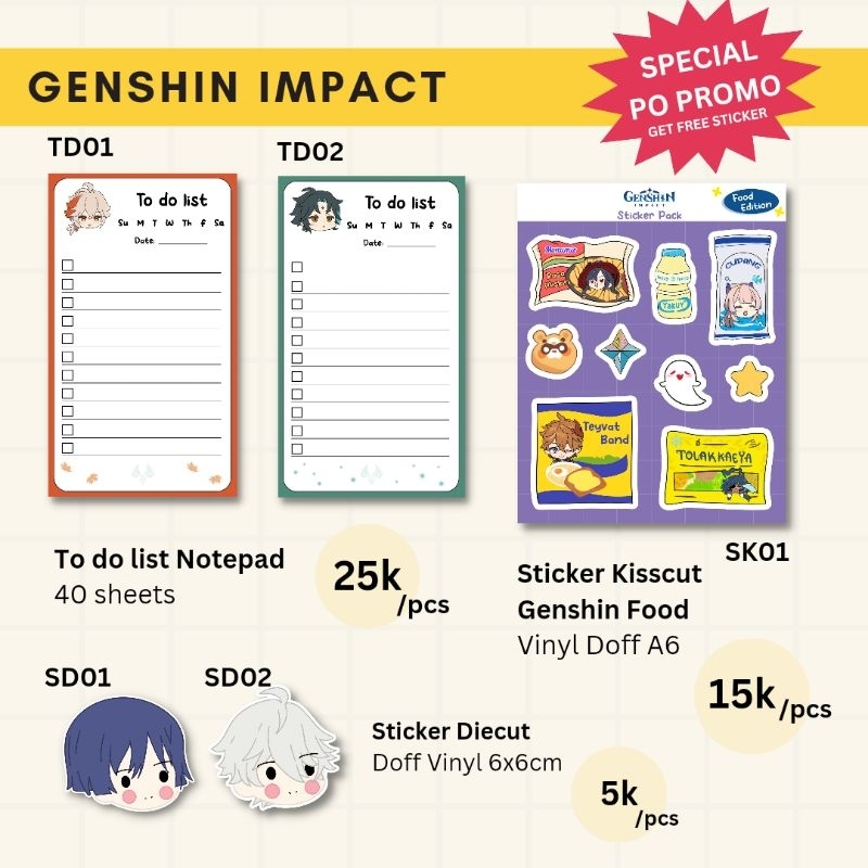 

Stiker Sticker Genshin Impact To do list Notepad Wanderer Al Haitham