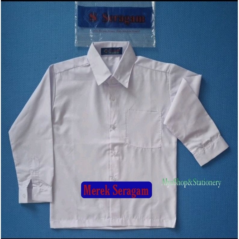 Seragam Sekolah Baju Putih Lengan Panjang Polos SD SMP SMA Merk SERAGAM dan Merk AFDHAL