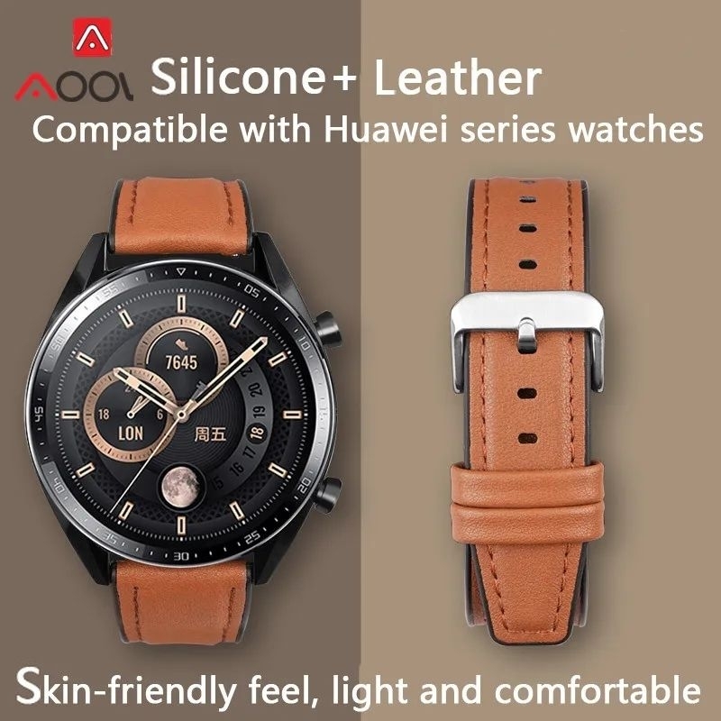 Strap Tali Jam 20mm Leather Rubber kulit Samsung Galaxy watch 4 5 pro 40mm 44mm 42mm ACTIVE 1 2 Amazfit GTS GTR 42MM BIP Haylou Ls02 rs4 plus huawei gt 2 3 42mm