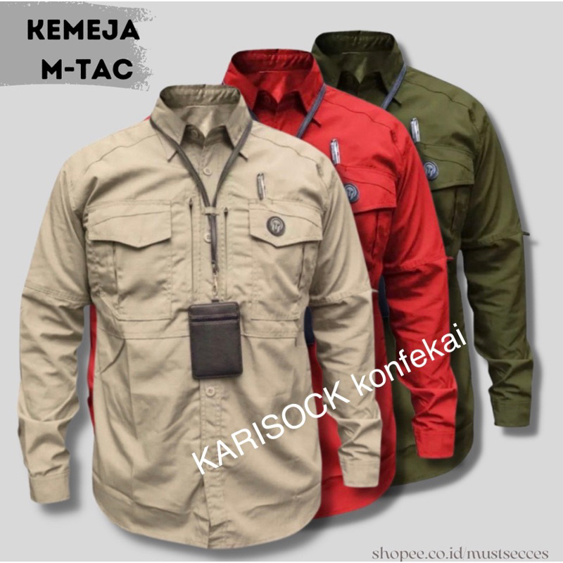 BAJU KEMEJA TACTICAL M TAC LENGAN PANJANG BAHAN AMERICAN DRILL TEBAL LEMBUT ADEM / KEMEJA PDL SERAGAM KANTOR