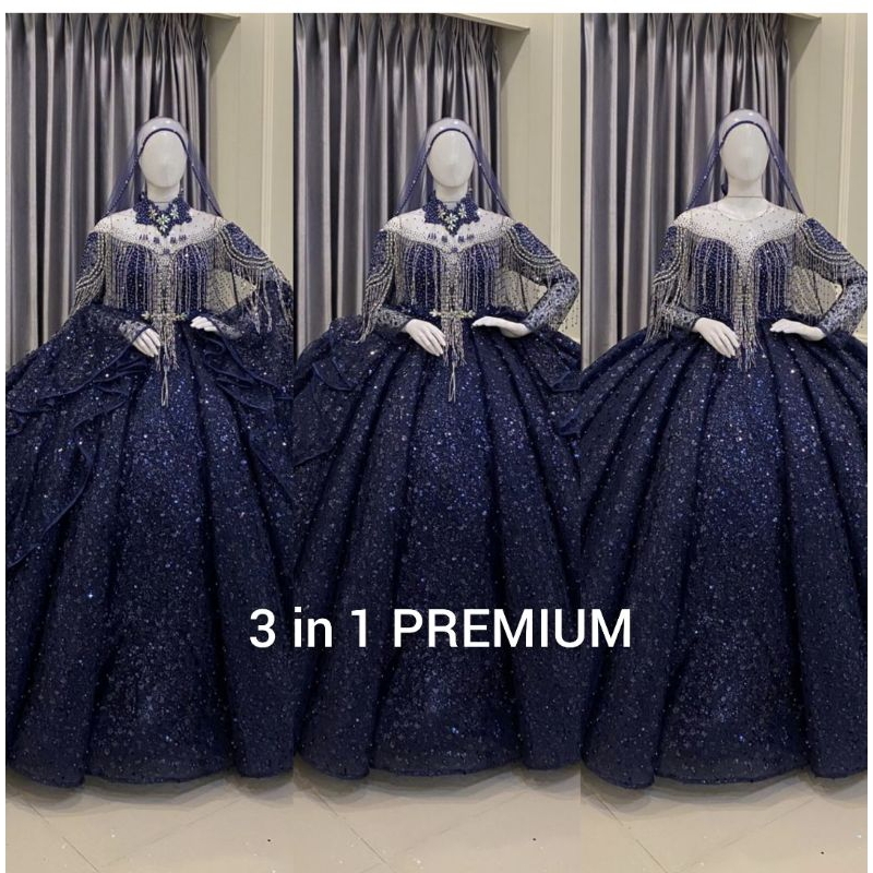 TERBARU//GAUN WEDDING BARBIE BELIMBING SEQUIN//BARBIE HARNET PREMIUM//TILE AKAR GAUN