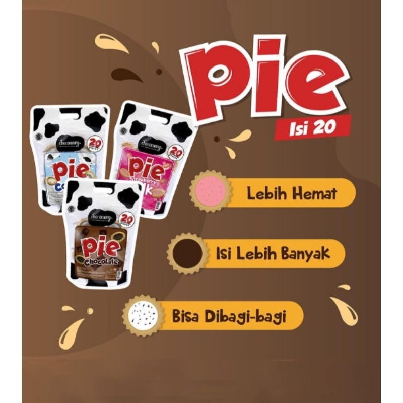 Chocomory Pie isi 20 (Chocolate, Cookies n Cream, Strawberry Pie)