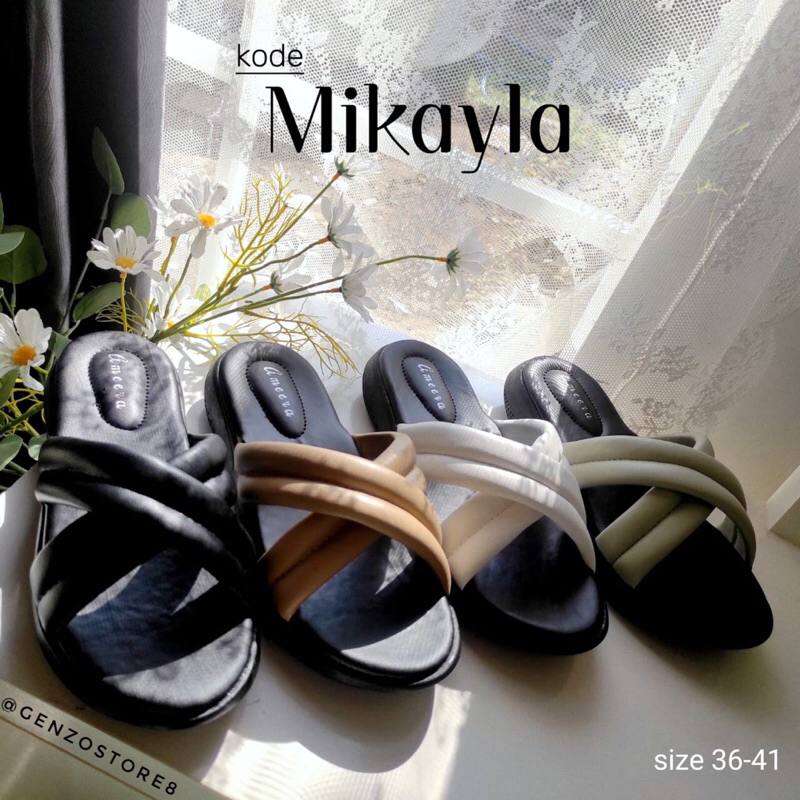 Ameera by Mikayla Sandal Wedges Wanita Silang Slip On