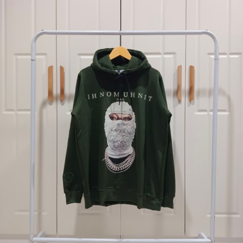Jacket Sweaters Hoodie Ih Nom Uh Nit Green Olive Big Logo Print Bordir 28s