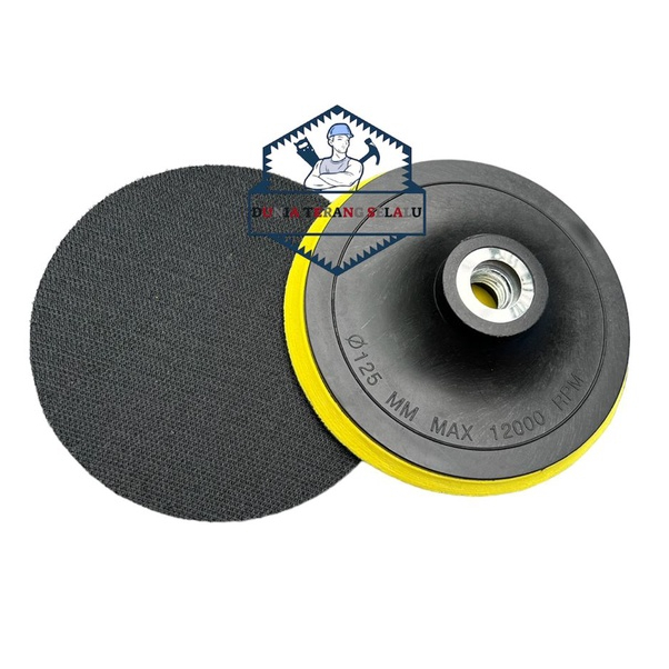 Rubber Pad 5 in HDT - Tatakan Amplas 5 inch 125 mm - Velcro Pad Dudukan Krek Bantalan Velcro 5in - Mata Grinda Tempel Besar HDT