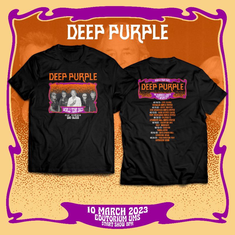 KAOS BAND / KAOS DEEP PURPLE / BAJU MUSIK METAL ROCK/ KAOS KONSER