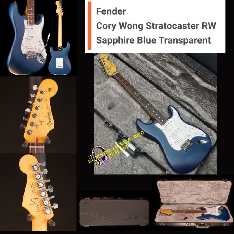Fender Cory Wong Stratocaster Electric Guitar RW FB Sapphire Blue Transparent