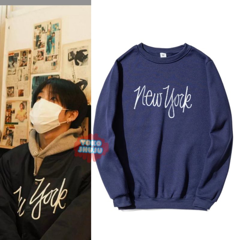 (versi) Sweater Park jihoon Trejo New York Tulisan Sambung