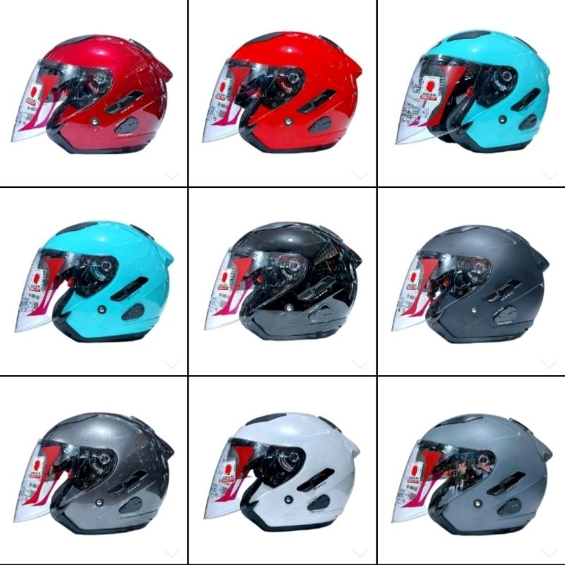 HELM KYT GALAXY FLAT R SOLID 2 VISOR  ORIGINAL KYT ALL VARIAN WARNA