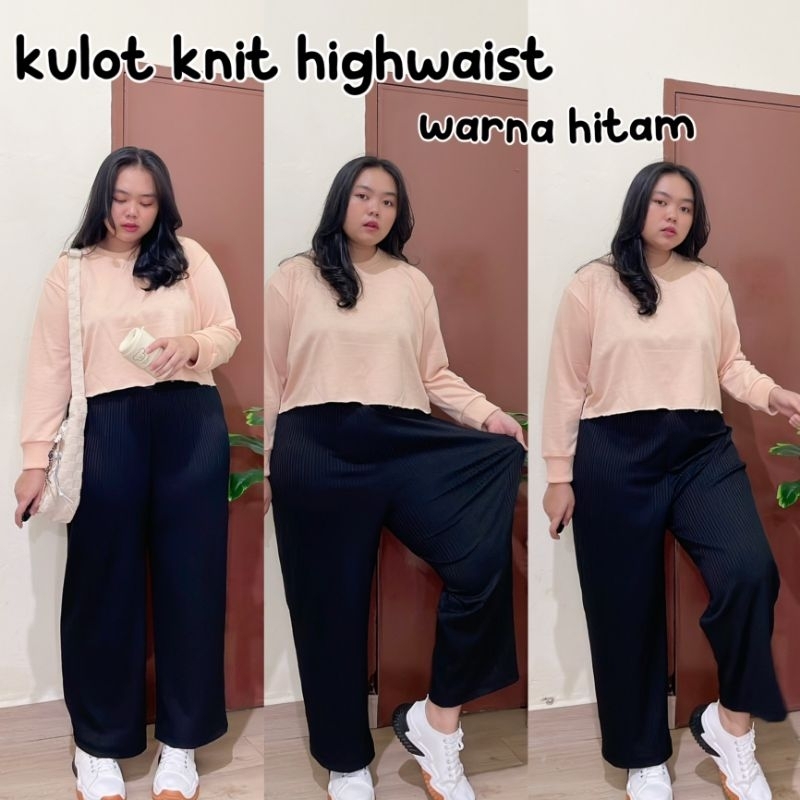 HARU KULOT KNIT HIGHWAIST JUMBO BIG SIZE OVERSIZE