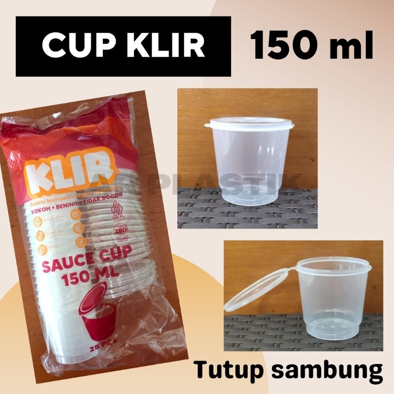 Cup Klir 150 ml / Cup Puding 150 ml / Tempat Puding 150 ml ( Tutup Sambung)
