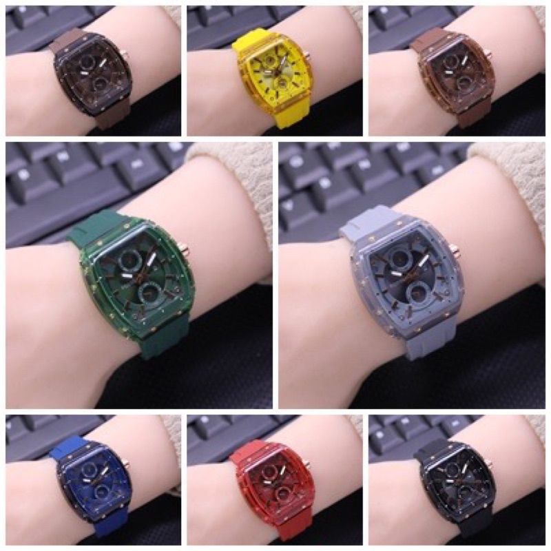 (Terima Cod)Jam Tangan Wanita Fashion New Hushpuppies casual Tanggal Aktif Kota Strap Rubbee(Dikirim Jakarta)