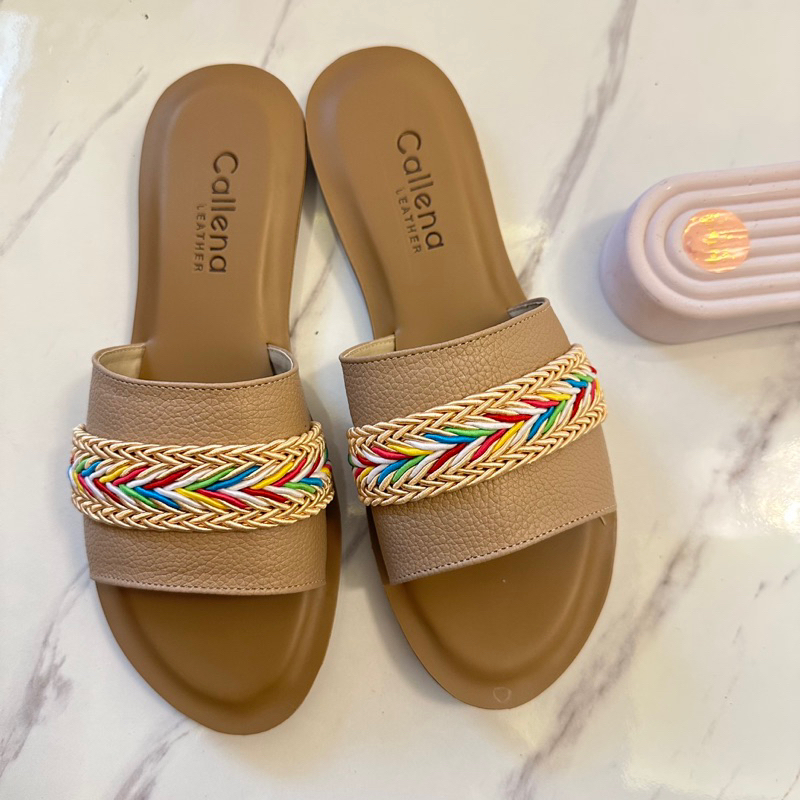 NEW KERAJINAN KULIT SAPI ASLI • Slip Sandal Papirut Sandal Kulit Wanita Asli Sukaregang Garut Ori