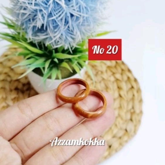 Cincin polos coklat ukuran 20 kokka kaokah