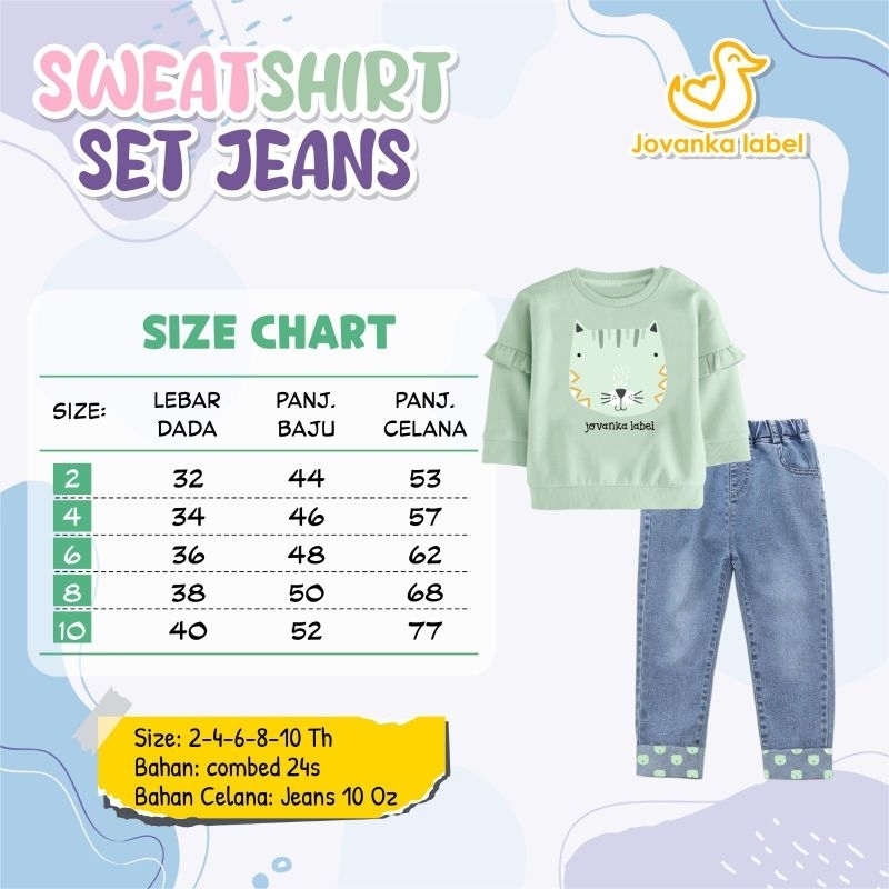 Ready ‼️ Sweat Shirt Set Jeans by Jovanka Label