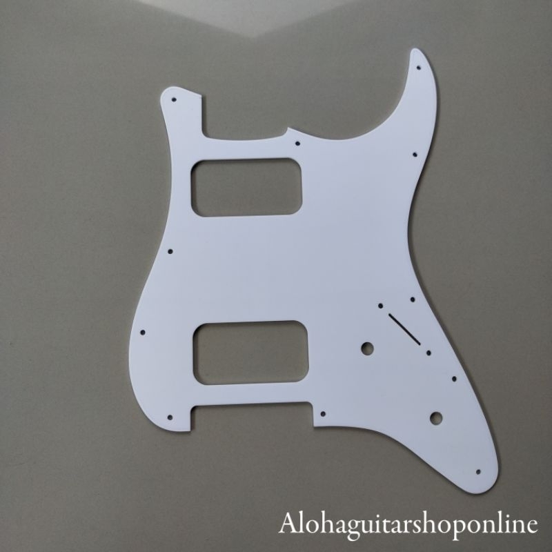 Custom Pickguard Stratocaster HH 1 ply White