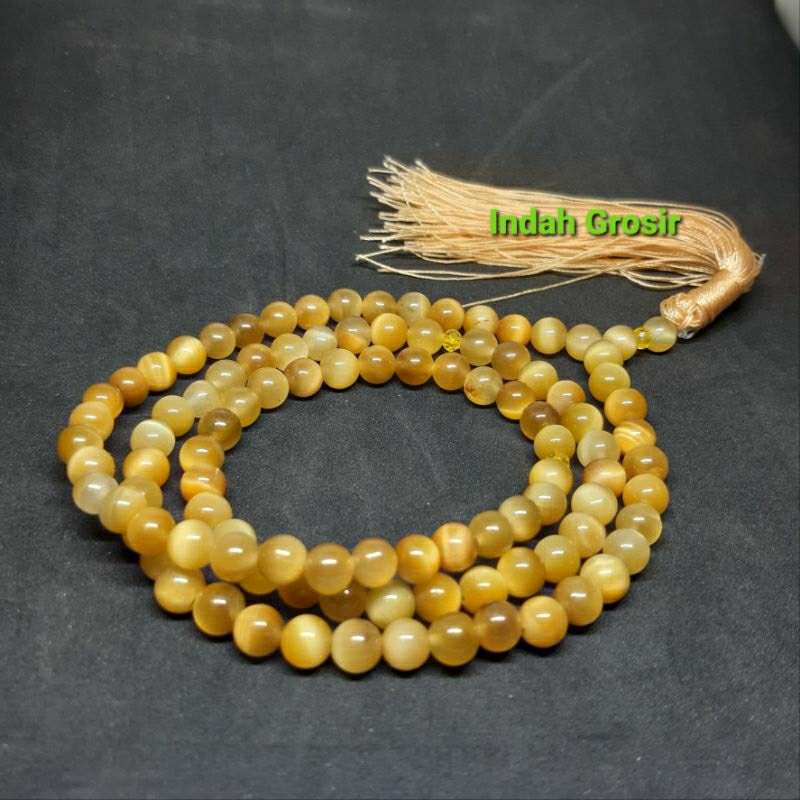 TASBIH TIGER EYE MADU 6MM 99BUTIR TEMBUS SENTER ORIGINAL