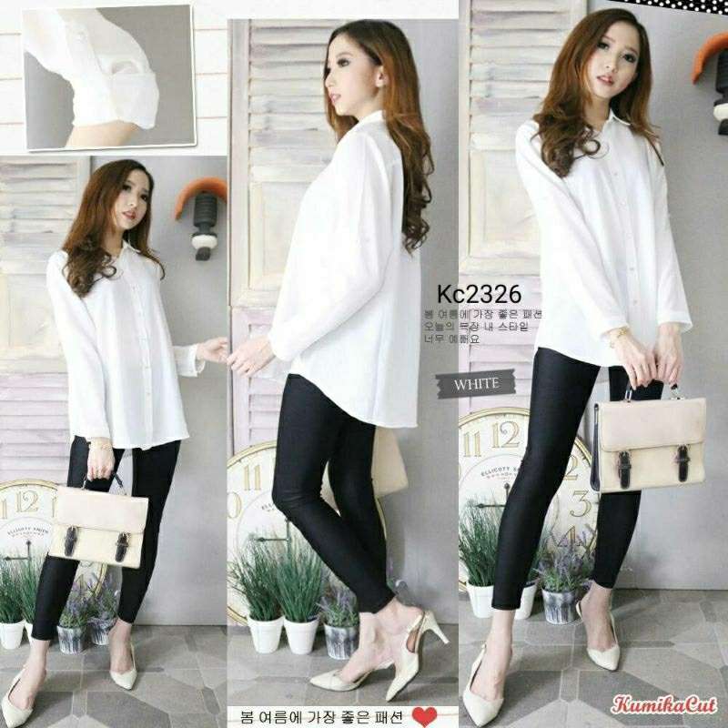 BJfashionwanita / KEMEJA PUTIH WANITA LENGAN PANJANG / KEMEJA POLOS / KEMEJA PUTIH / KEMEJA / ATASAN
