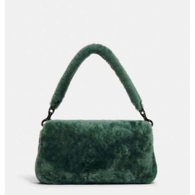 Coach Pillow Tabby Shoulder Bag 26 With Shearling In Green