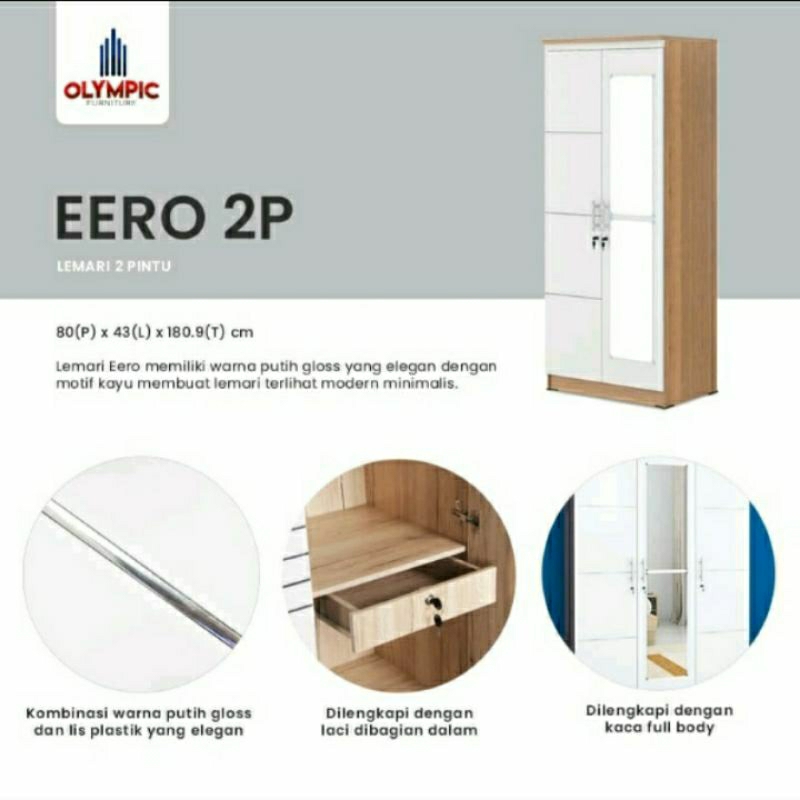 LEMARI OLIMPIC 2 pintu