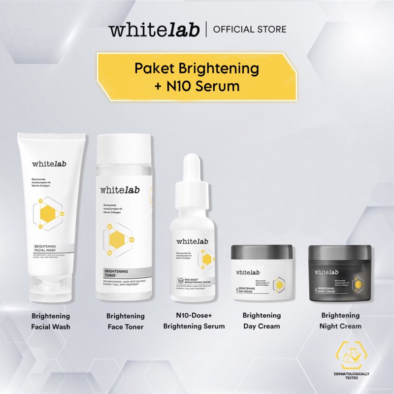 Whitelab Brightening Paket Wajah + Serum - Whitelab Surabaya