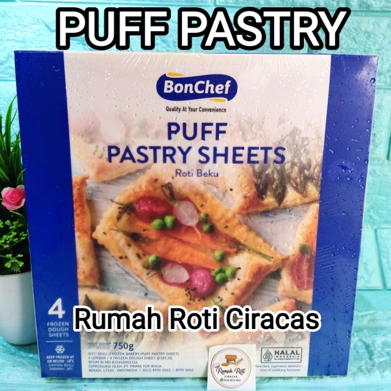 

BON CHEF EDO PUFF PASTRY SHEET 750 GR BONCHEF DANISH UNBAKE KULIT ZUPPA ROTI TIPIS