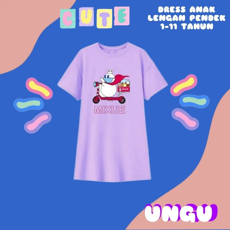 BAJU DASTER ANAK PEREMPUAN 1-11TAHUN MIXUE SCOOTER VIRAL KEKINIAN//DASTER ANAK SANTAI MURAH READY 6WARNA