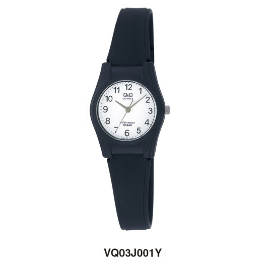 Q&amp;Q Original Jam Tangan Remaja VQ03 &amp; VQ87 Series - Karet- Hitam