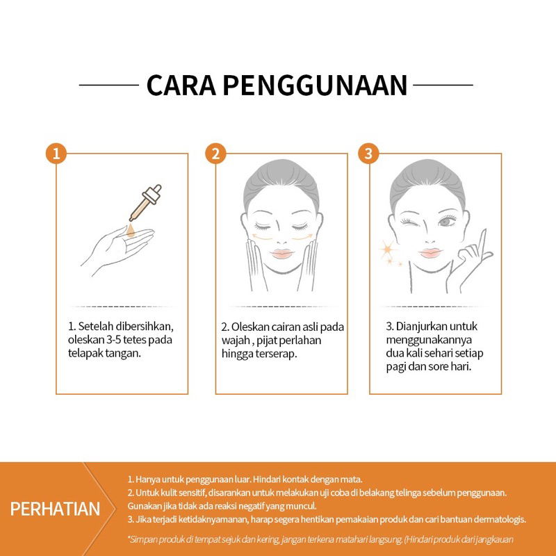 LANBENA Whitening Vitamin C Serum - Mencerahkan Wajah Pemutih Melembabkan Anti-kerut Perawatan kulit (30ml)