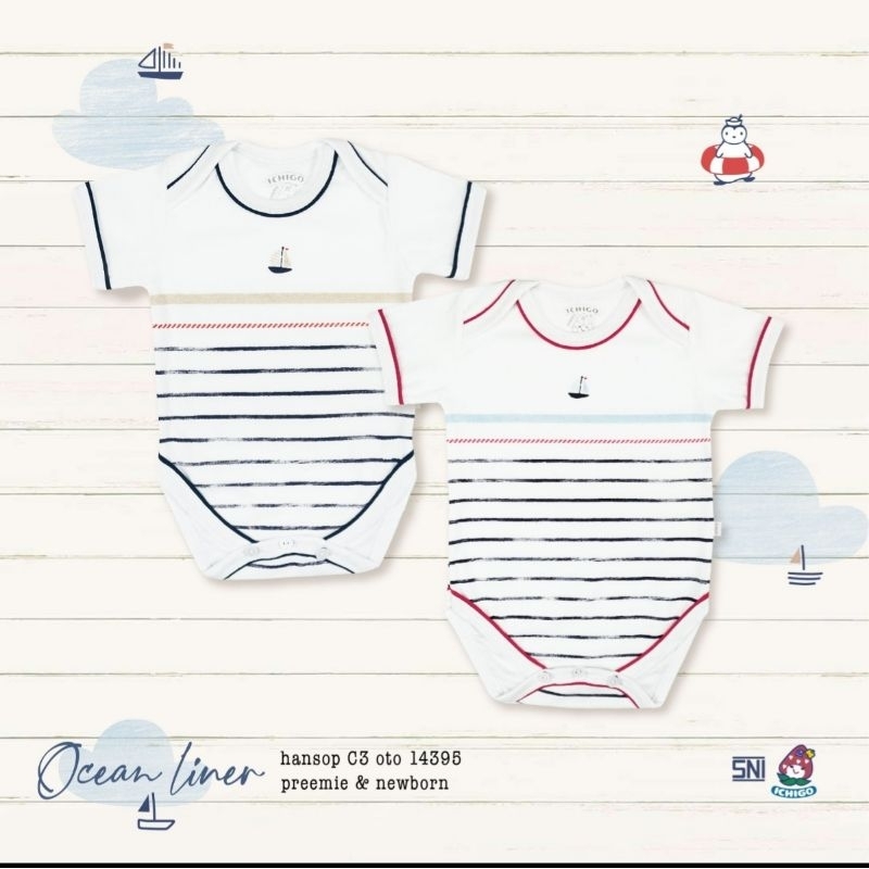 Ichigo Hansop Segitiga Ocean Liner NB (1 Pcs) Jumper Bayi IC-HS3