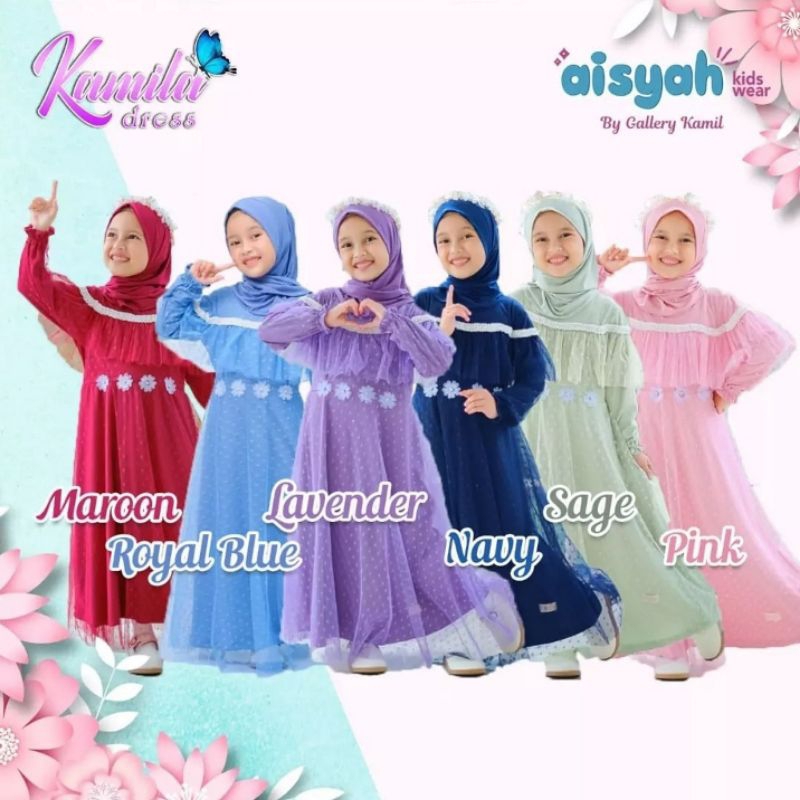 Gamis Anak Kamila Dress By Gallery Kamil Aisyah Kids Wear | Baju Gamis Gaun Pesta Hari Raya 2025 Ana