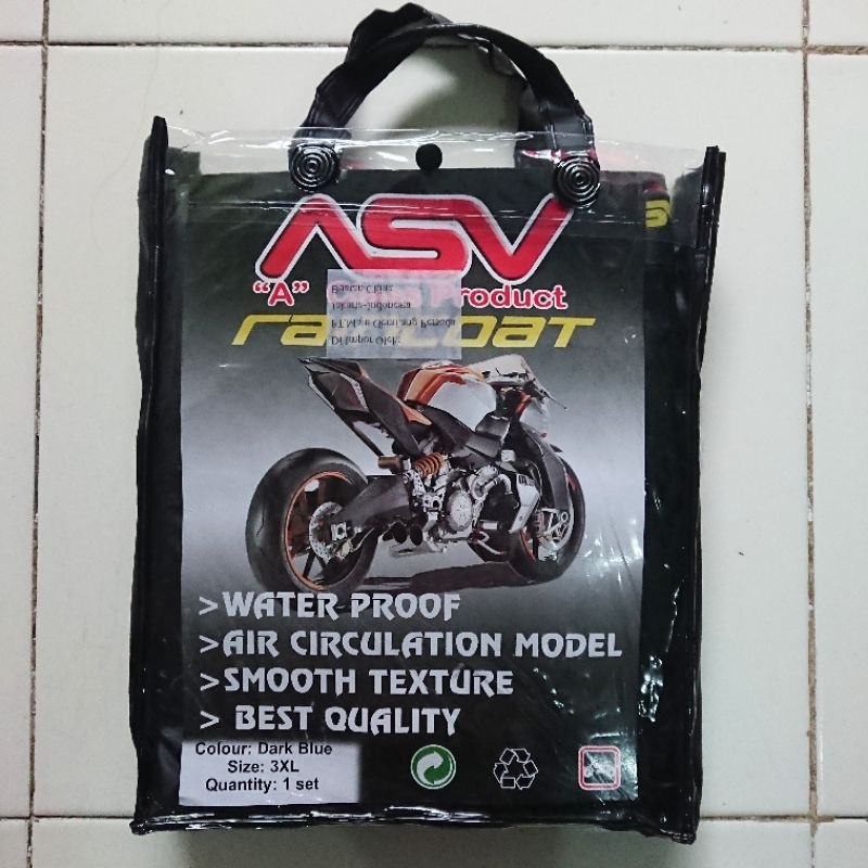 Jas Hujan ASV Original Full Rubber Karet Size L XL XXL XXXL Stelan Jaket Celana Jumbo