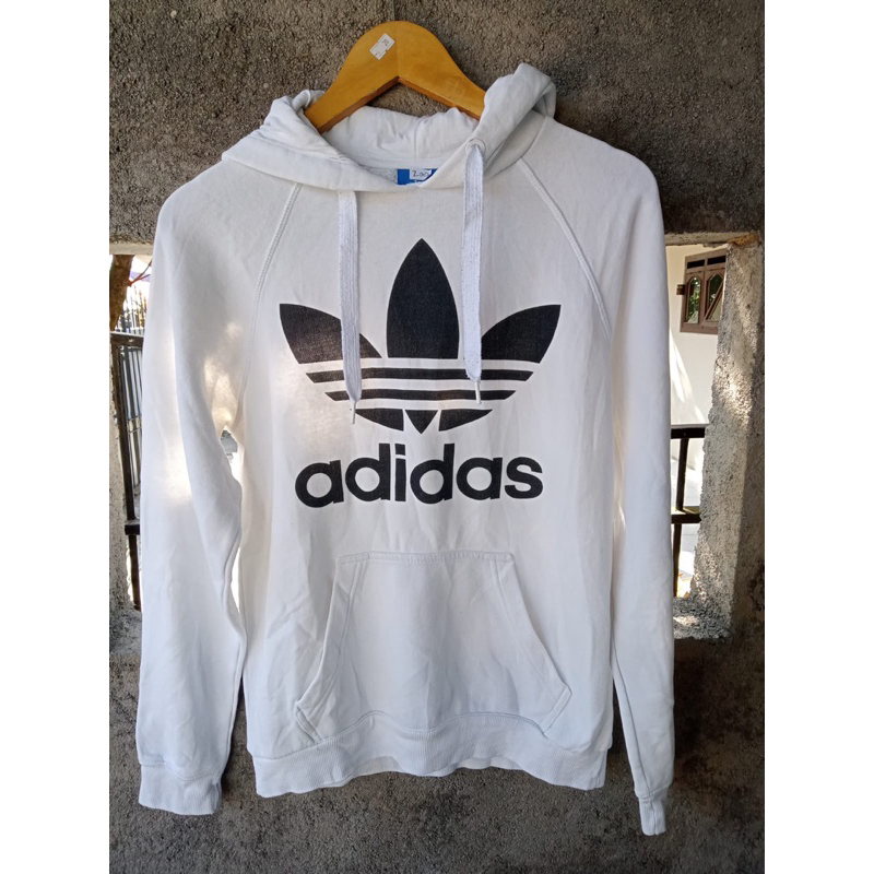 hoodie adidas trefoil white