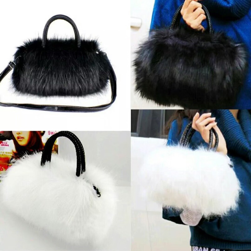 IZROOM - Tas Spidi Bulu halus korea tas wanita tas handbag tas syahrini tas bunda corla bulu