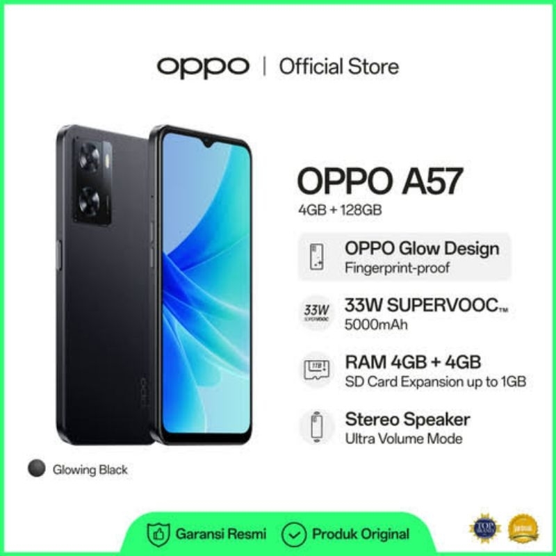 OPPO A57 RAM 4/128 GB GARANSI RESMI ORIGINAL