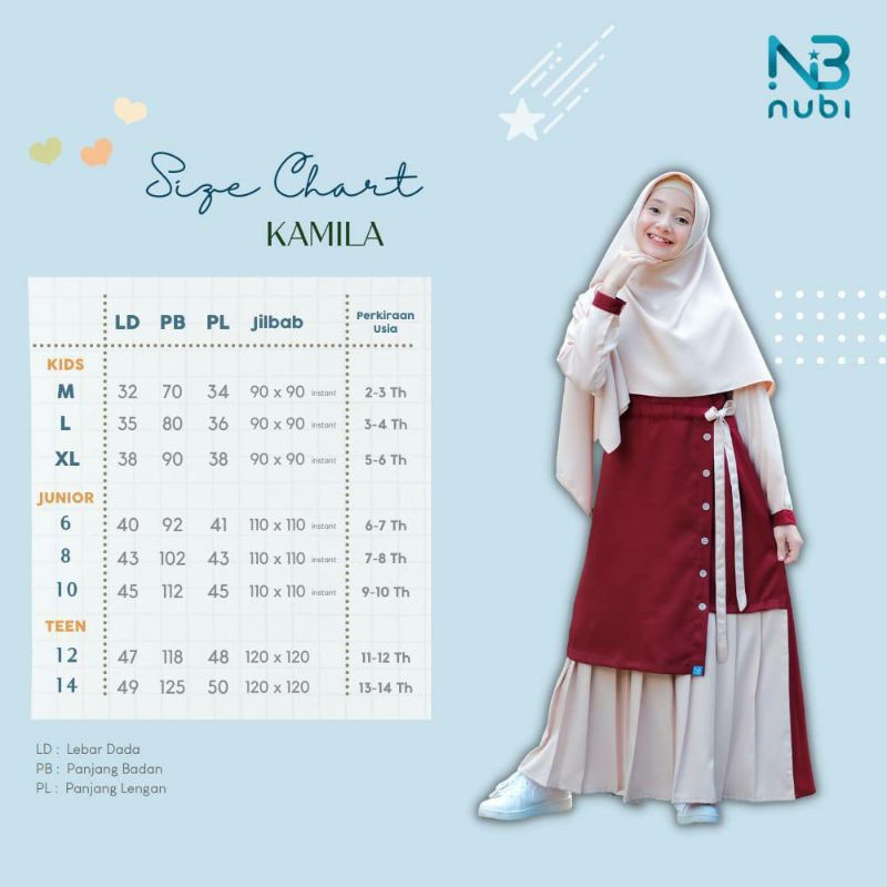 SALE Kamila Nubi Gamis anak perempuan set hijab