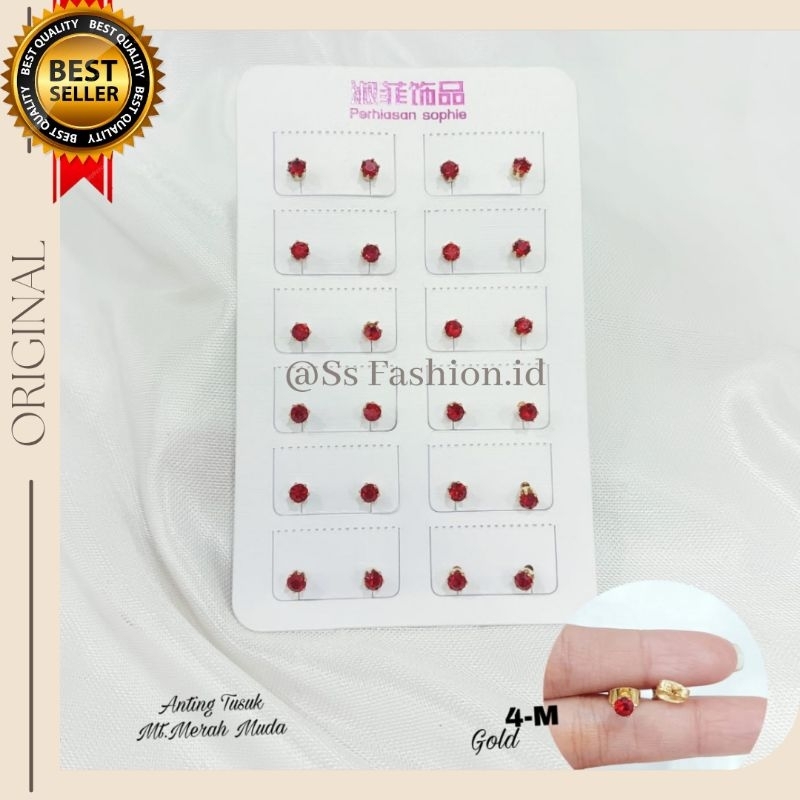 Anting tusuk read 4m anti karat anti luntur 001