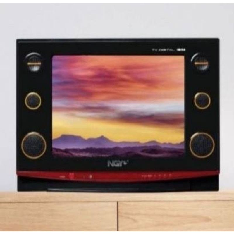 TELEVISI TIVI TV TABUNG CRT NAGOYA NGY 14" 14 INCH IN LAYAR FLAT DURAGLASS STEREO SPEAKER GARANSI RE