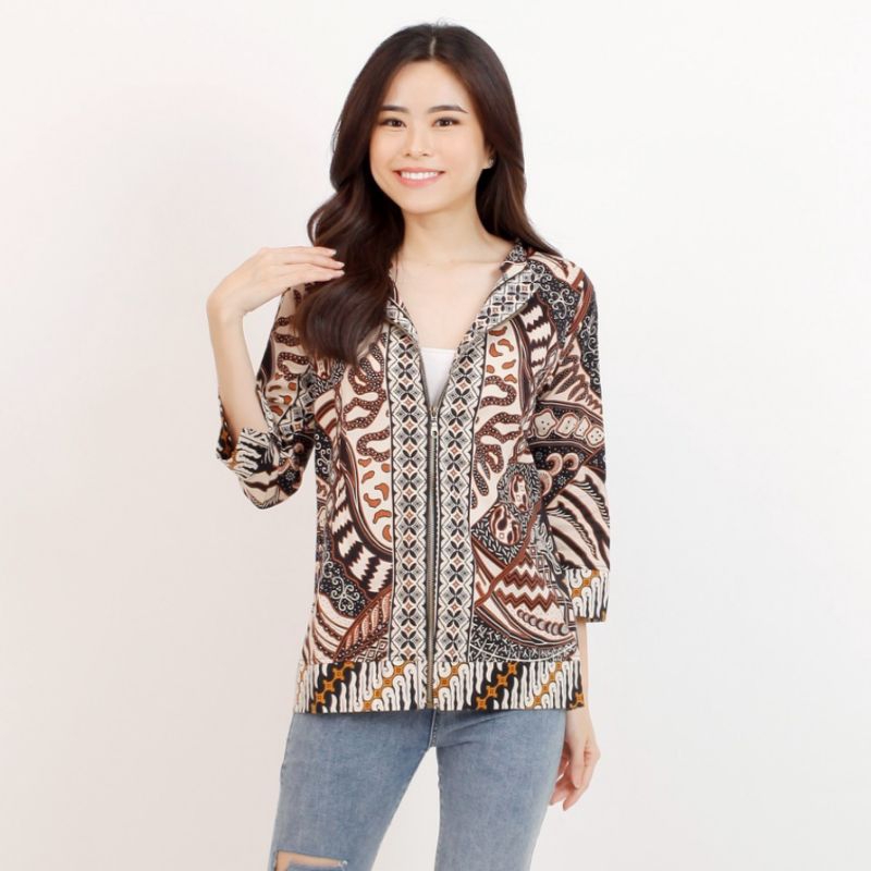 ATASAN BATIK WANITA A025-024 SLETING DEPAN (BAHAN STRETCH)