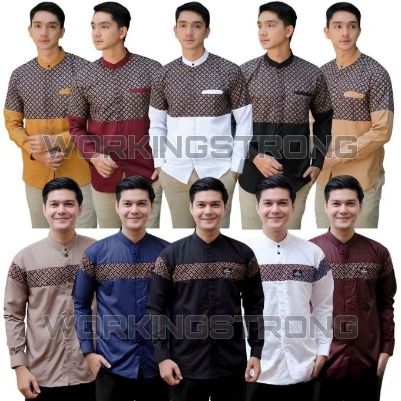 Baju Batik Pria Gus Azmi Syubbanul Muslimin Batik Katun Halus Hadroh Azzahir Hilwa Ala Santri Modern