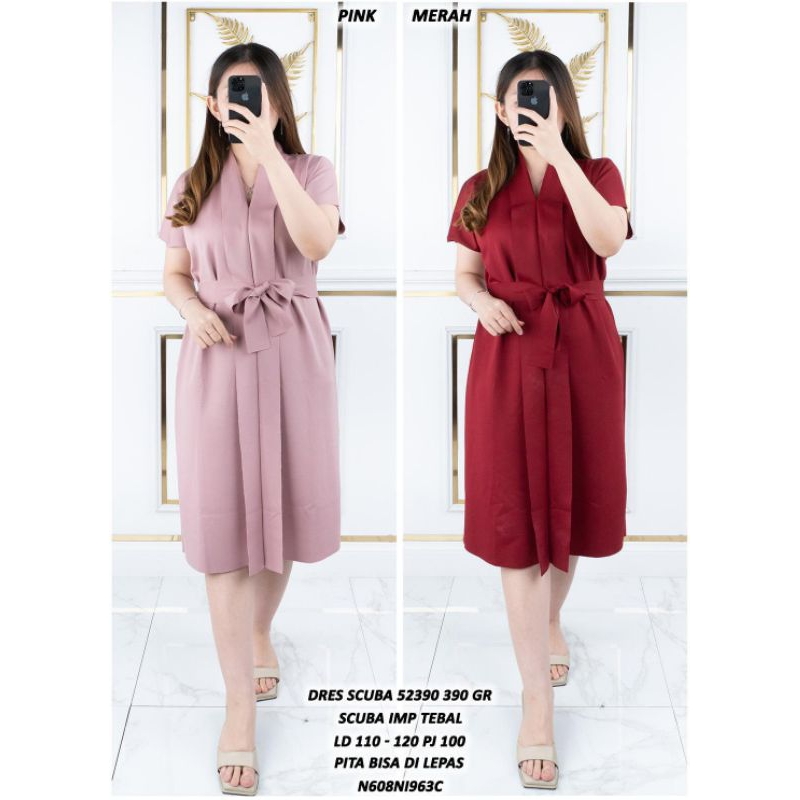 DRESS JUMBO ELEGANT MEWAH DRESS BANGKOK PREMIUM DRESS SCUBA KOREA LOOK ASD 523900 JUMBO