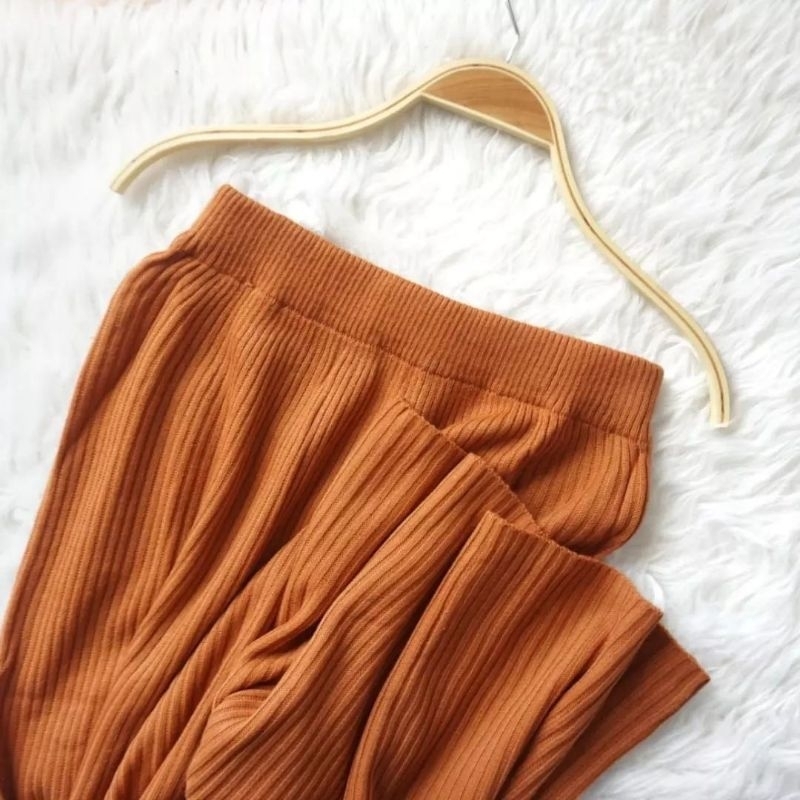 ROK SPAN RAJUT - KNIT MURAH POLOS WARNA HITAM BW PANJANG TEBAL ADEM MELAR GROSIR MAXI SKIRT ABG