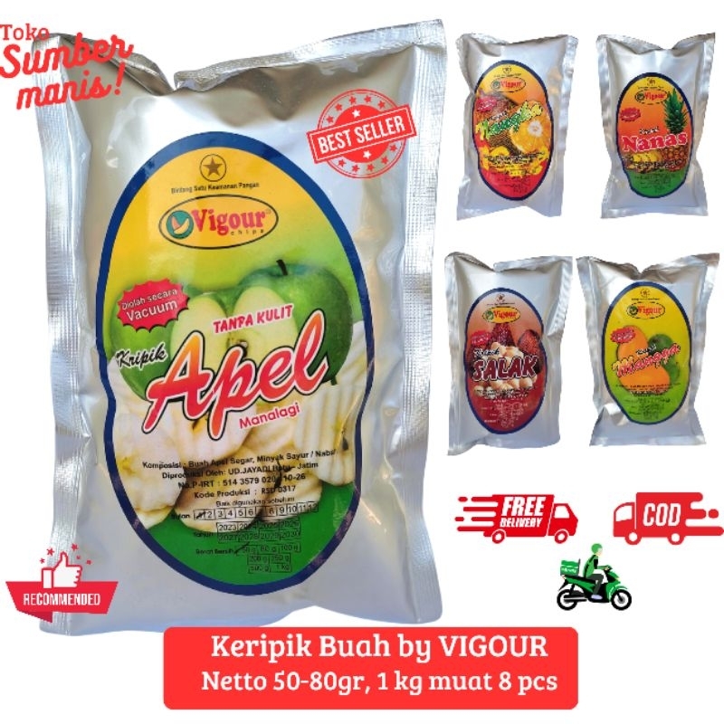 

VIGOUR Keripik Buah Apel/Nangka/Salak/Mangga/Nanas Oleh Oleh Malang