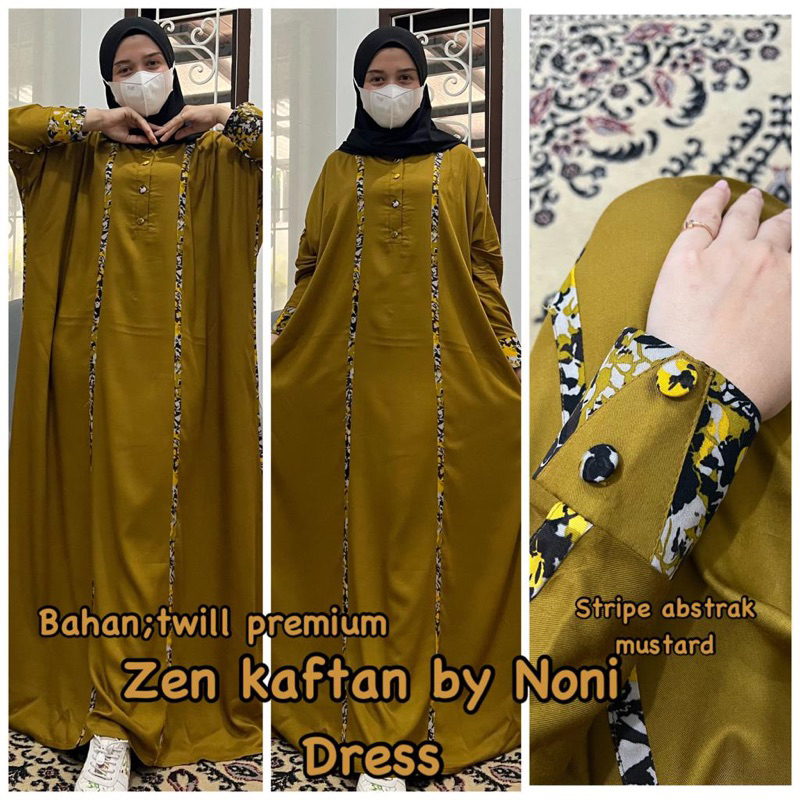 Daster Arab NONI DRESS KAFTAN ZEN  Gamis Twill Premium Big Size Jumbo