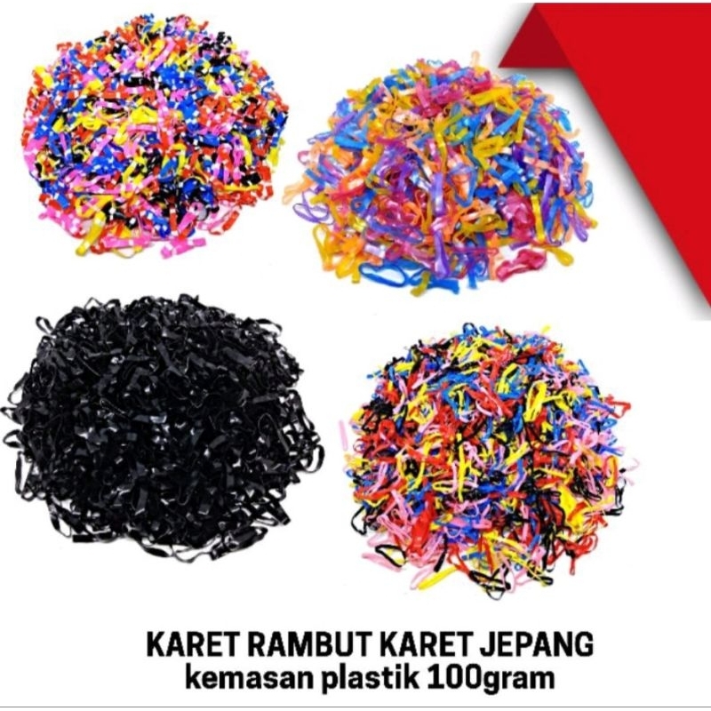 Gunciran / Iket Rambut Karet Jepang Isi Banyak