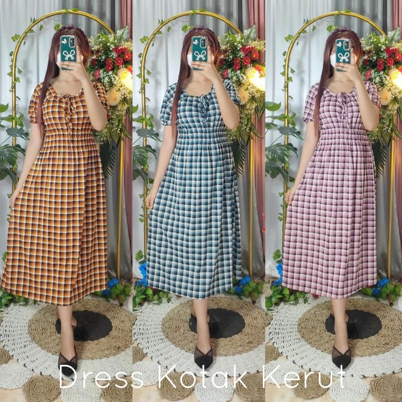 Dress Voxy Kotak Serut