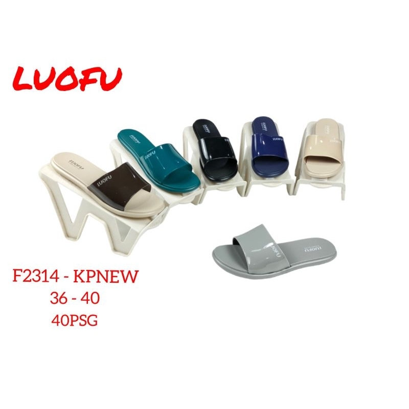 SANDAL SLIP ON  WANITA JELLY KARET IMPORT LOUFU