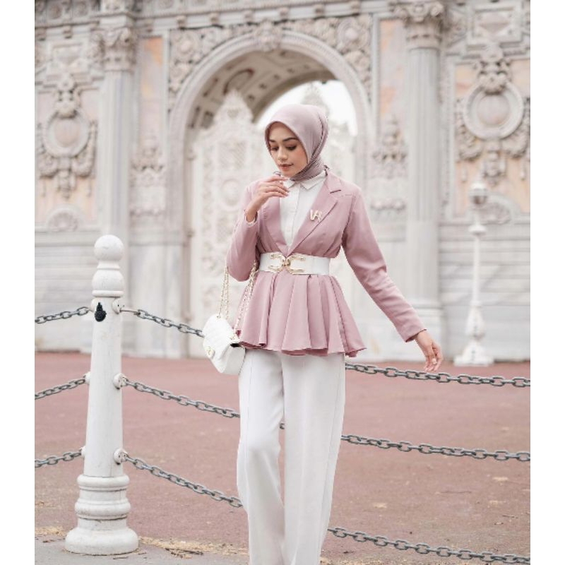 Vanilla Hijab Blazer Dusty Pink